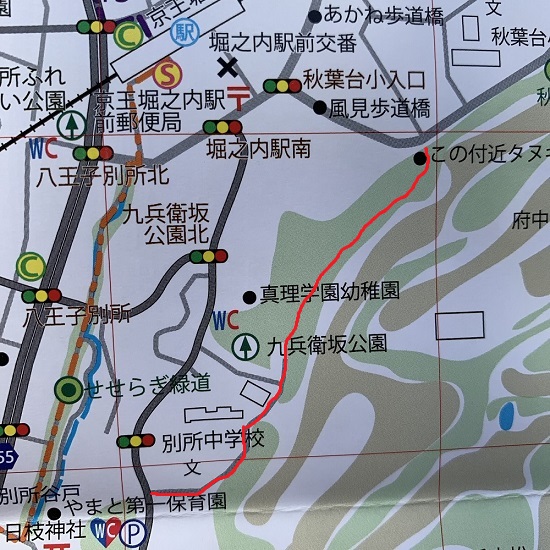 別所ゴルフ場沿い