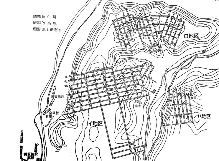 坑道位置マップ